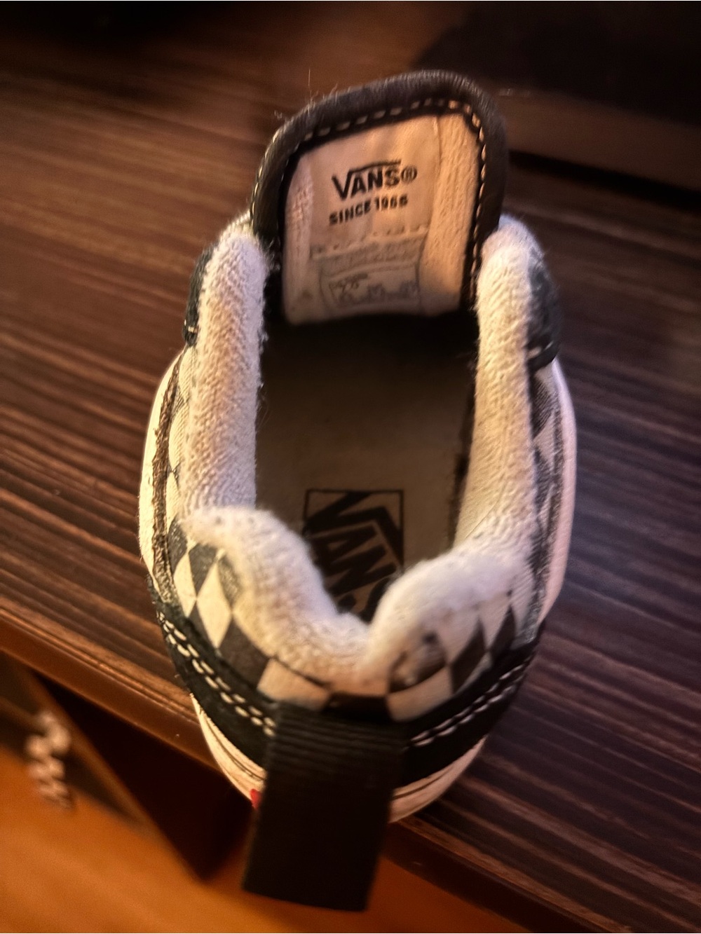 Vans Kids Checkerboard Slip-On in Black and White